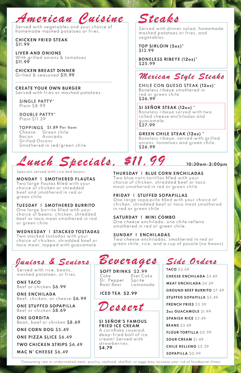 Si Señor Restaurant Menu - Image 5