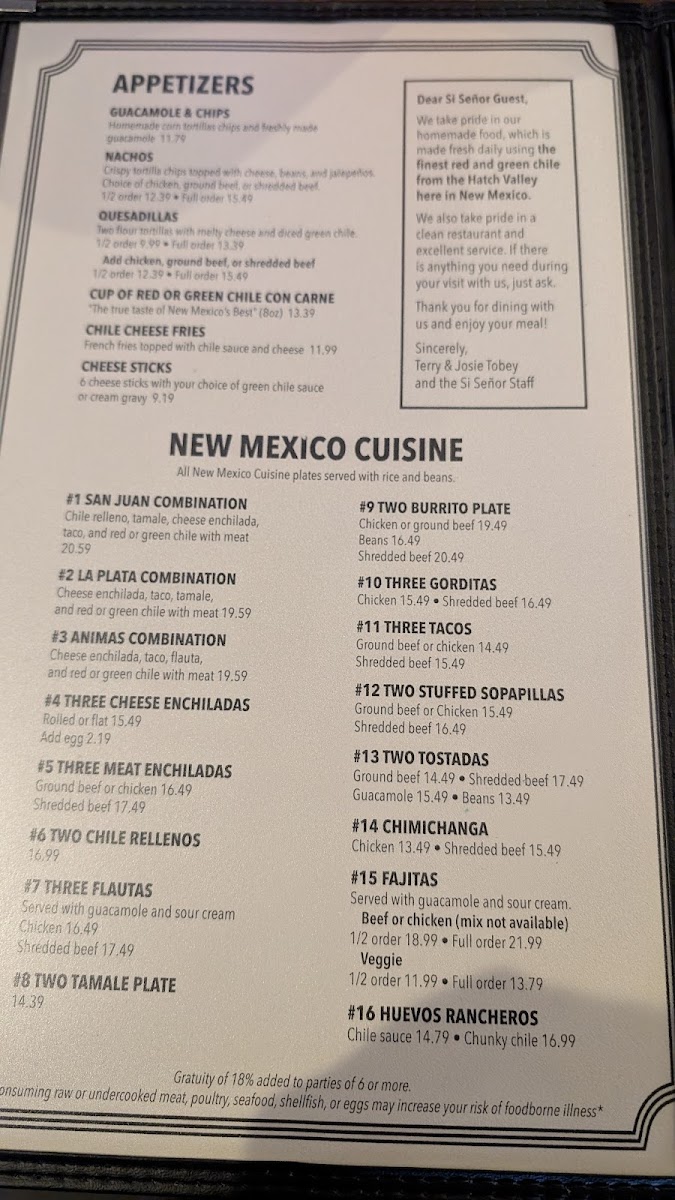 Si Señor Restaurant Menu - Image 6